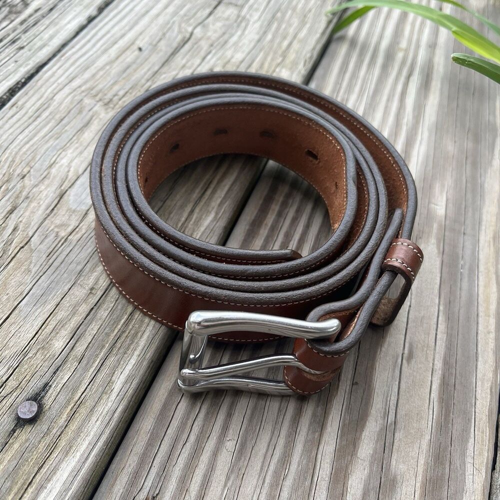 Hanks Belts The Canyon Men's Size 48 Brown Leather Heavy Duty Belt Made In USA